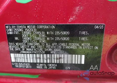 2023 Subaru Solterra Limited z USA, uszkodzony, nr VIN JTMABABA1PA022538